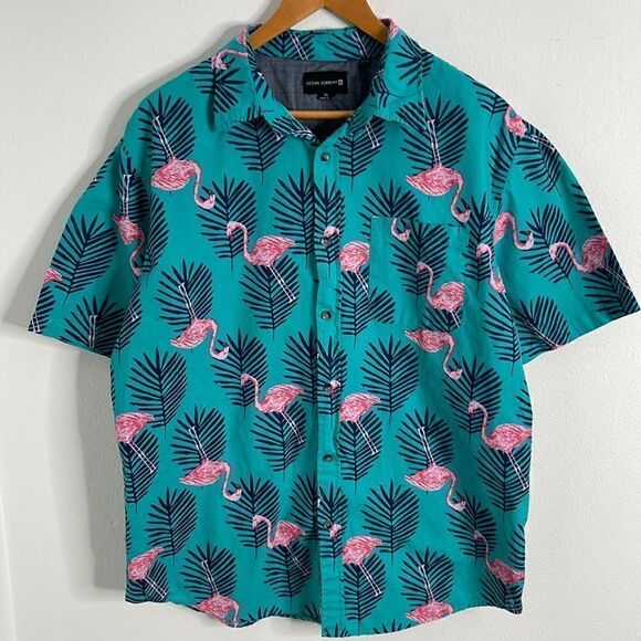 Ocean Current Flamingo Hawaiian Shirt.  Size XL. - Picture 1 of 4
